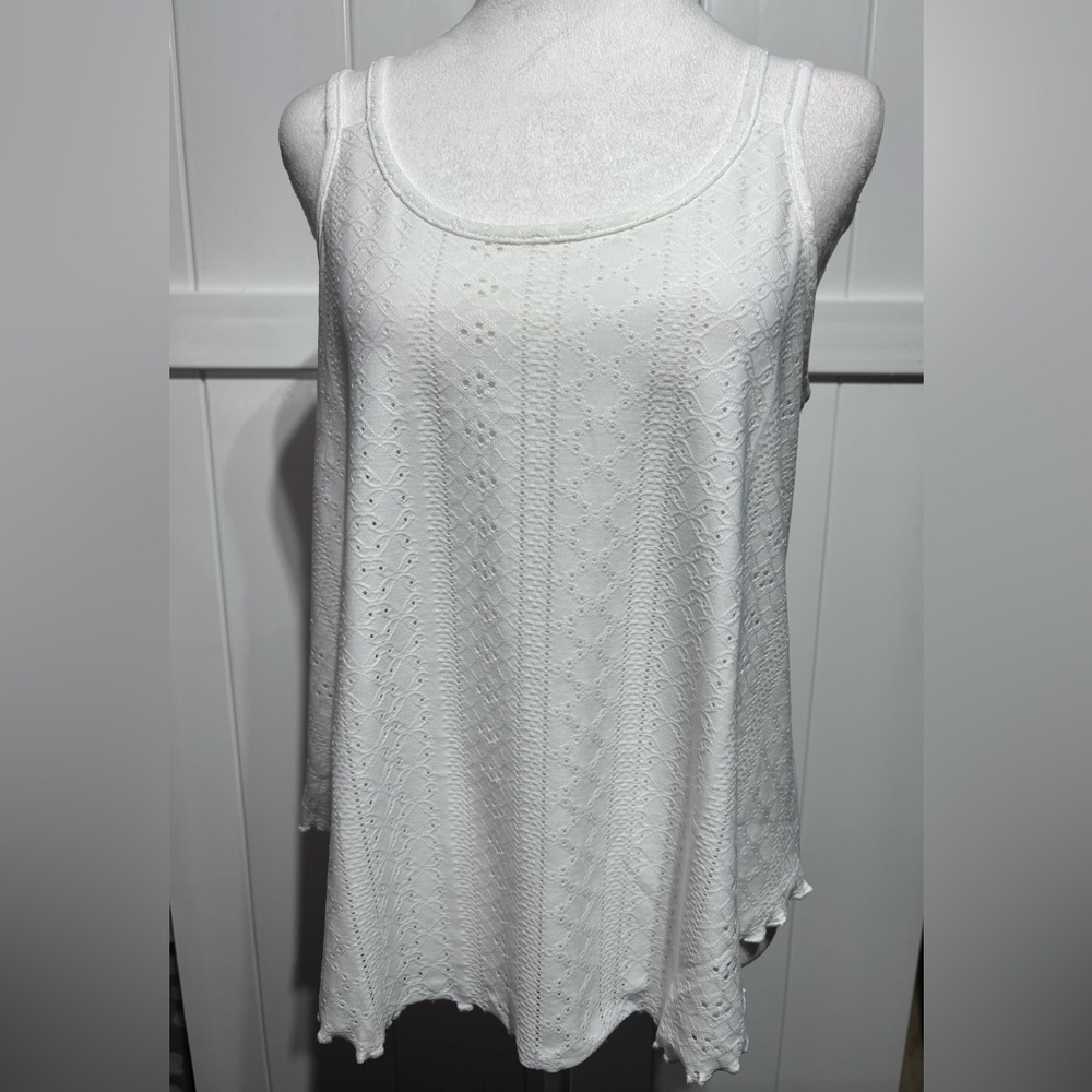 White Emery Rose Eyelet Strappy Tank top